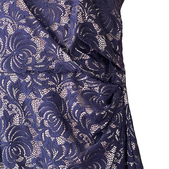 Eliza J Lace Cocktail Dress, Navy Blue, Size 16 - Picture 3 of 5